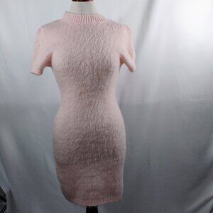 💗 Powder Pink Mohair-Style Sheath Dress | US 4–5 | Soft & Fitted 💗